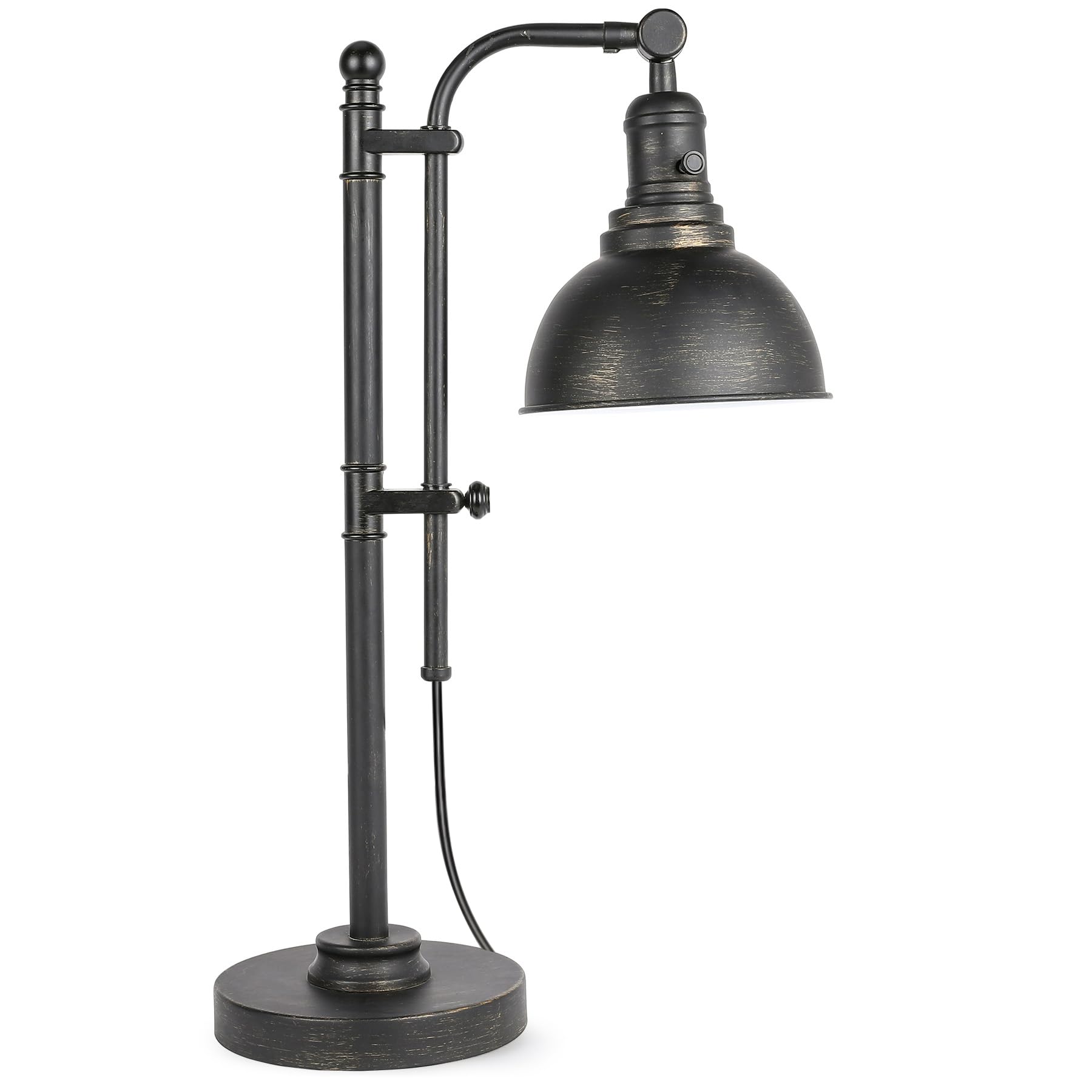 Photo 1 of VONLUCE Rustic Desk Lamp Black Adjustable, Industrial Style Metal Task Lamp (25"-29"), Vintage Work Lamp, Farmhouse Reading Lamp in Aged Bronze Finish, ETL Certificate