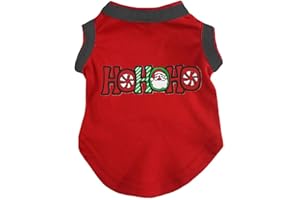 Petitebella Santa Claus Hohoho Puppy Dog Shirt (Red, Large)
