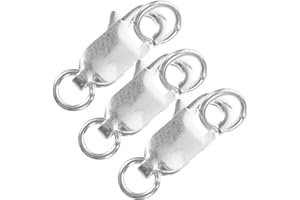 Zerodeko 3pcs 925 Sterling Silver Lobster Clasp Jewelry Buckle Set 10mm Square DIY Necklace and Bracelet Jump
