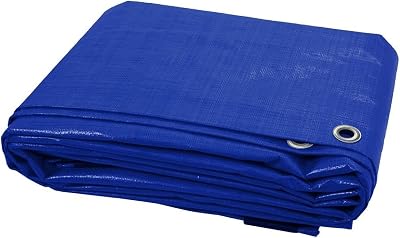 SolaDirect 5 x 6 m Blue Tarpaulin Waterproof Tarp Sheet Groundsheet