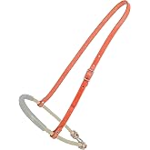 M-Royal Western Rope Noseband Bosal with Russet Leather &amp; Nickel Plated Hardware for Horses
