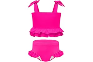 Durio Toddler Baby Two Piece Bikini Sets Swimsuit Girls Cute Ruffle Bathing Suit Summer Beach Swimwear 12M-7Years