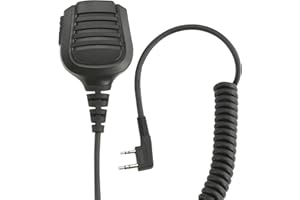 Rugged Radios Waterproof Remote Shoulder Speaker Mic for Off Road Industrial Racing Radios 2-Pin Kenwood Baofeng & Rugged – Connects to Two Way Handheld Radio