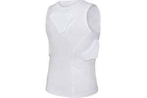 Dialudon Youth Padded Compression Vest Baseball Chest Protector Vest 4-Pads for Paintball Baseball Football Basketball Lacrosse