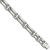 Stainless Steel Brushed and Polished Link Bracelet (12mm)