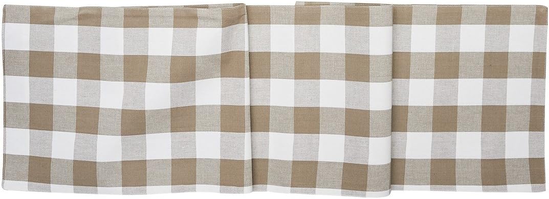 Best Beige Gingham Table Runner