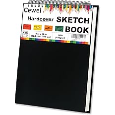 9" x 12" Sketch Book, Top Spiral Sketchbook, 100 Sheets Sketch Pad, (68 lb/100 GSM) Drawing Paper Pad, Drawing Notebook for K