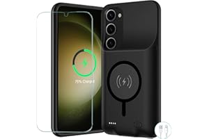 YINGYKJ Battery Case for Galaxy S23 Plus, Upgraded 12000mAh Battery Pack Rechargeable Charger Case with Wireless Charging Compatible for Galaxy S23 Plus (6.6 inch) External Charging Cover (Black)