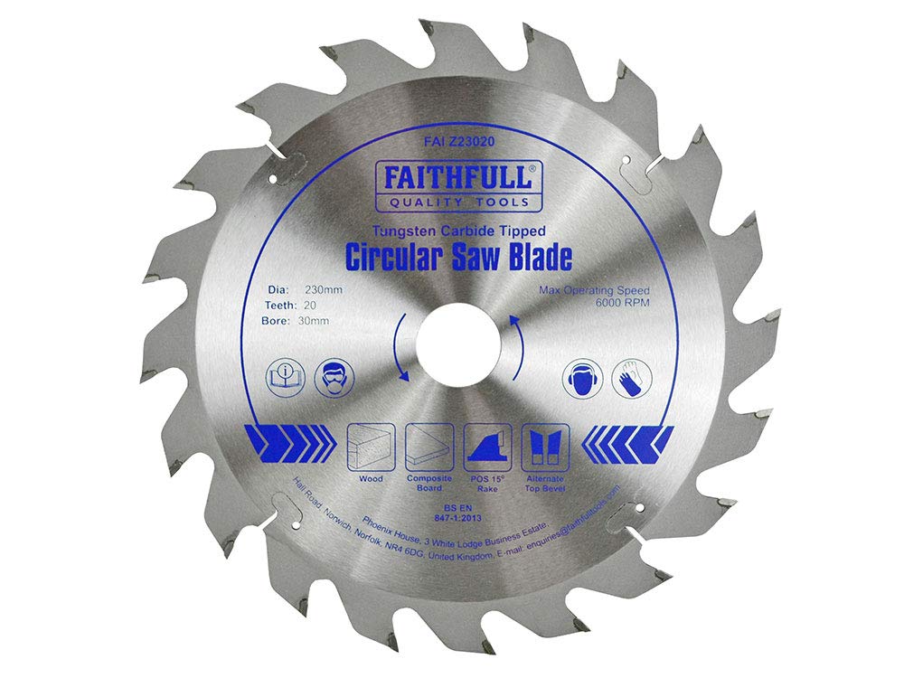 Faithfull FAIZ23040 TCT Circular Saw Blade 230 mm x 30 mm Bore x 40 Teeth