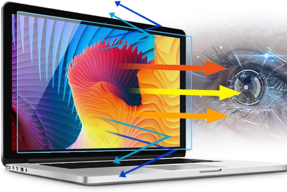Paquete de 2 protectores de pantalla para computadora portátil de 15,6 pulgadas, luz azul y
