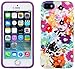 Speck Products CandyShell Inked Case for iPhone SE/5/5S -Retail Packaging- Bold Blossoms White/Revolution Purple