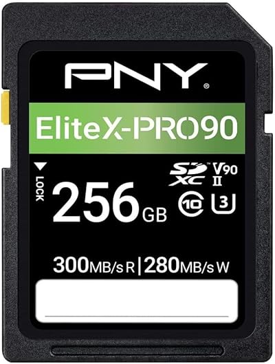 PNY 256GB X-PRO UHS-II SD Card Class 10 V90 U3 300MB/s 280MB/s