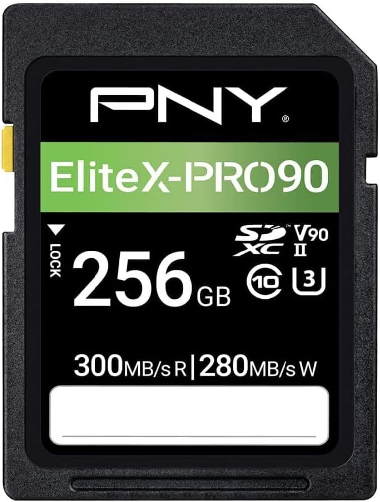 PNY 256GB X-PRO UHS-II SD Card Class 10 V90 U3 300MB/s 280MB/s