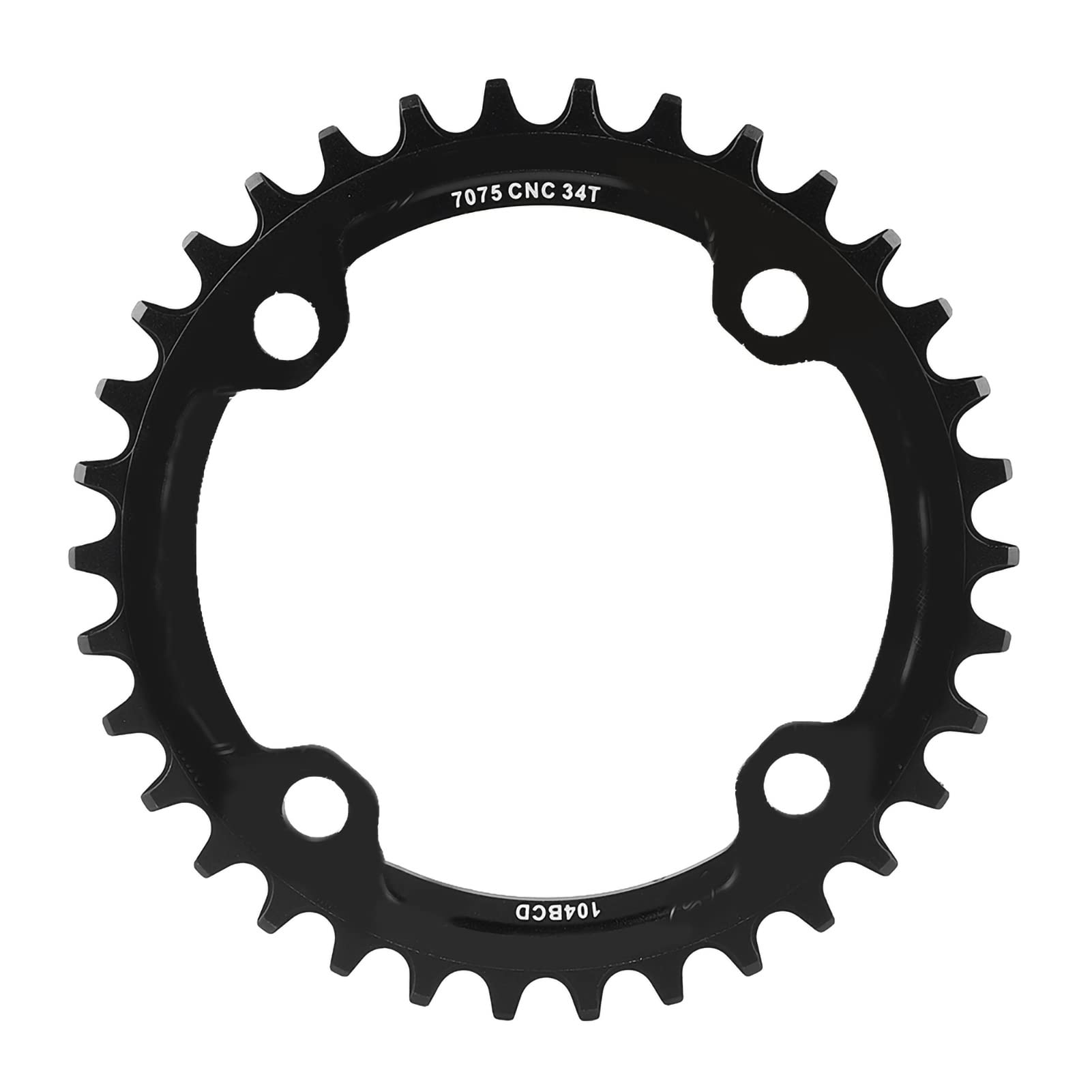 Alomejor Single Speed Chainring Crank Chain Ring Bicycle Cranksets Bottom Bracket Mountain Bike Repair Parts 32/34/36/38T BCD 104mm(36T-Black)