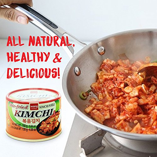 Korean Stir Fried Kimchi, Authentic Canned Napa Cabbage Original Tasteful Stir-Fry Kim Chi, Vegan Gluten Free No Preservatives - 5.64 oz/can (3 Count)