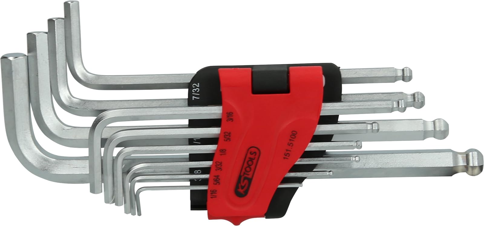 KS Tools 151.5100 Ball Ended Hexagon Key Wrench Set, Long, 10 pcs.