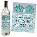 Let's Be Mermaids - Baby Shower or Birthday Party Decorations for Women and Men - Wine Bottle Label Stickers - Set of 4