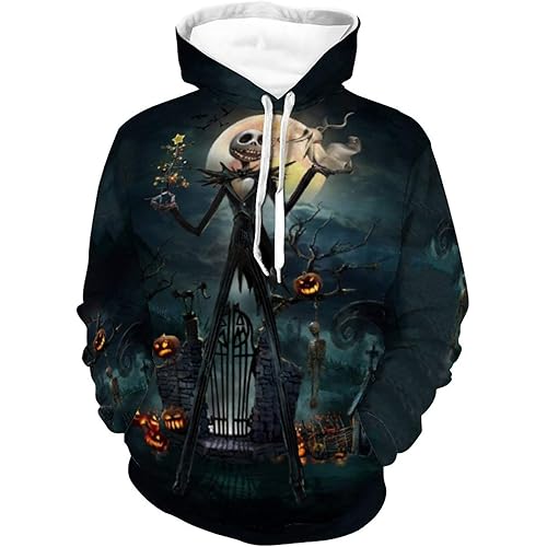 Nightmare Before Christmas Hoodie 3D Print Long Sleeve Pullover Casual Sweatshirt Hooded Novelty