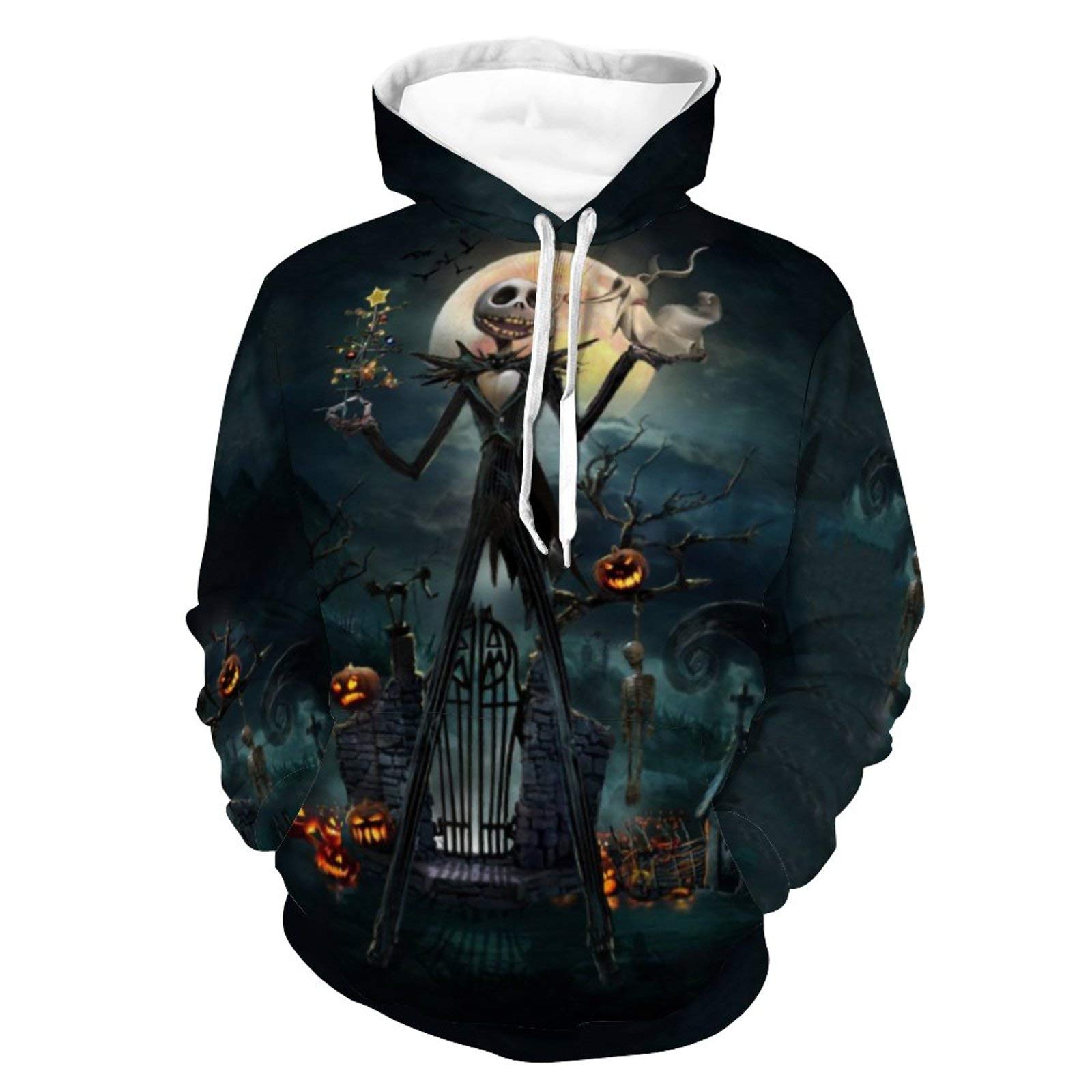 Nightmare Before Christmas Hoodie 3D Print Long Sleeve Pullover Casual Sweatshirt Hooded Novelty