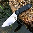 Watchman F015 Fixed Blade D2 Knives with Sheath,Full Tang Bushcraft Knife with Kydex Sheath Hunting Knife with Mircarta Handle for Camping, Survival, Fishing (Black)