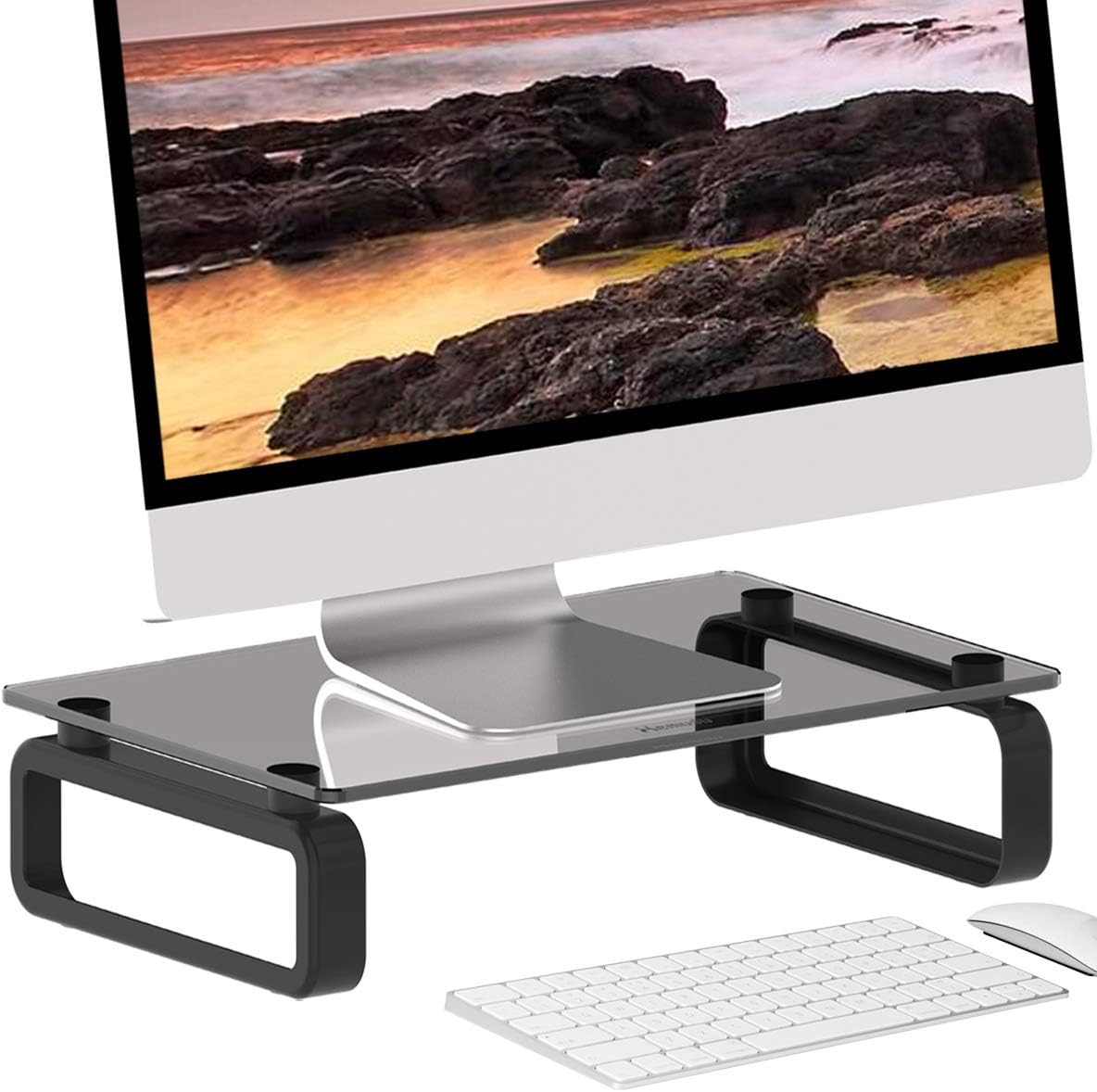 Hemudu Computer Monitor Stand Riser Multi Media Desktop Stand for Flat Screen LCD LED TV Laptop/Notebook/Xbox One