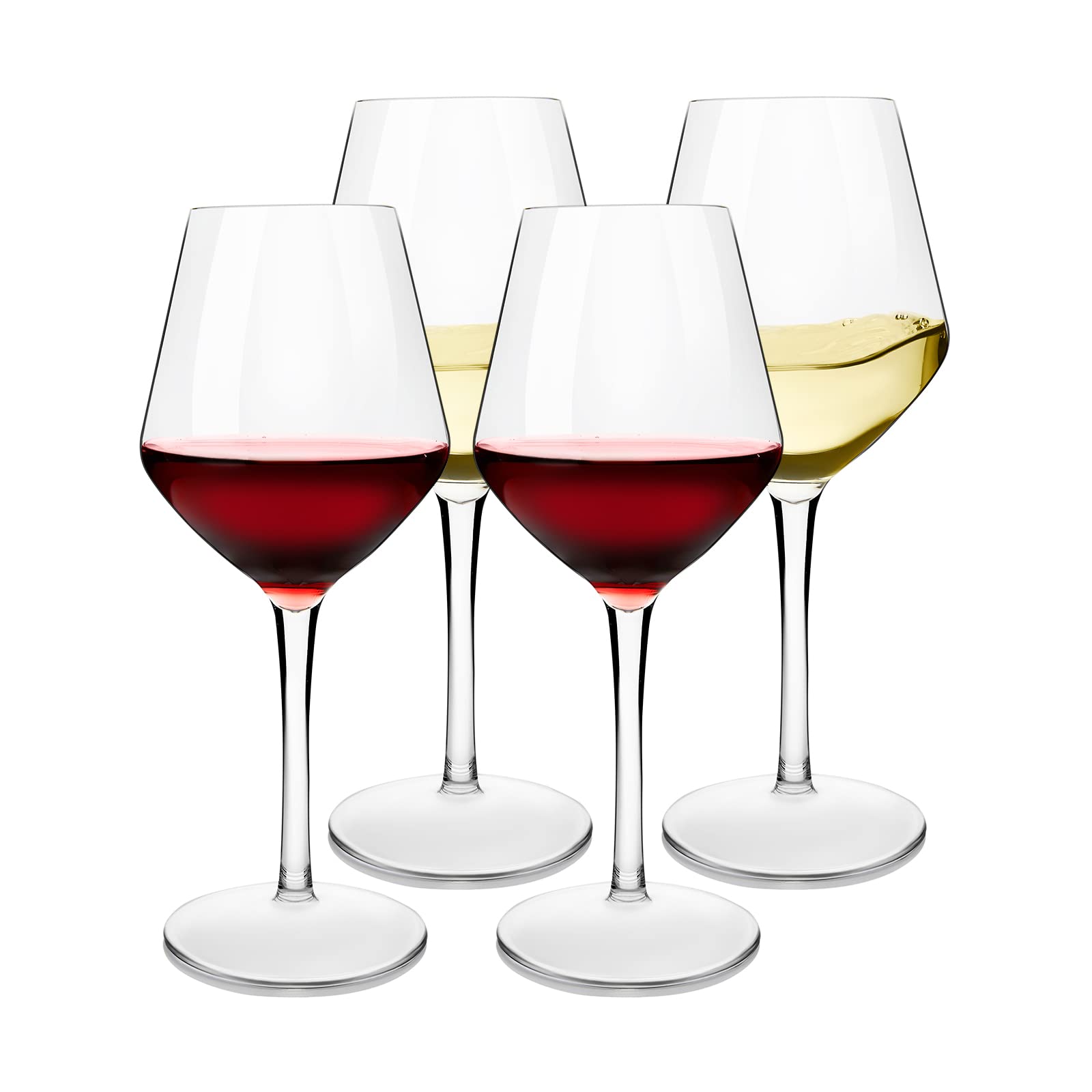 MICHLEY Unbreakable Large Wine Glass 100% Tritan-Plastic Shatterproof Wine Goblets for Camping and Daily Use 440 ml/15 oz Dishwasher Safe Glasses Set of 4