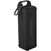 TXEsign Silicone Case Compatible with Anker Soundcore 2 Portable Speaker, Protective Travel Case Cover with Handle and Carabiner for Anker Soundcore 2 Speaker (Black)