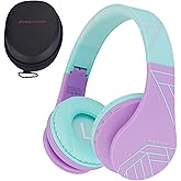 PowerLocus Bluetooth Headphones for Kids, Wireless Foldable Headphones Over Ear, Headphone with Microphone, 85DB Volume Limit, Wireless and Wired Headset with Micro SD, FM for Cellphones, Tablets, PC