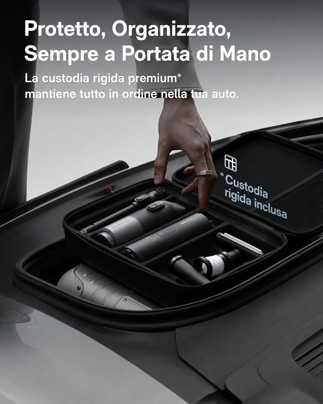 Aspirapolvere Auto, 20kPa Mini Aspirabriciole Senza Fili con Custodia