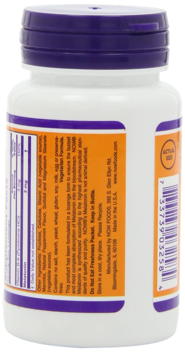 Amazon.com: NOW Melatonin 3mg , 90 Lozenges (Pack of 3): Health & Personal Care