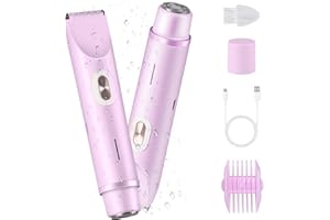 ENTTGO Glow Aura Womens Shaver, Bikini Trimmer for Women, Glow Aura Electric Razor, Comfort 2 in 1 Electric Lady Shaverr, Dual Head Groomer, Glowaura Womens Razor, GlowAura Bikini Shaver(Purple)