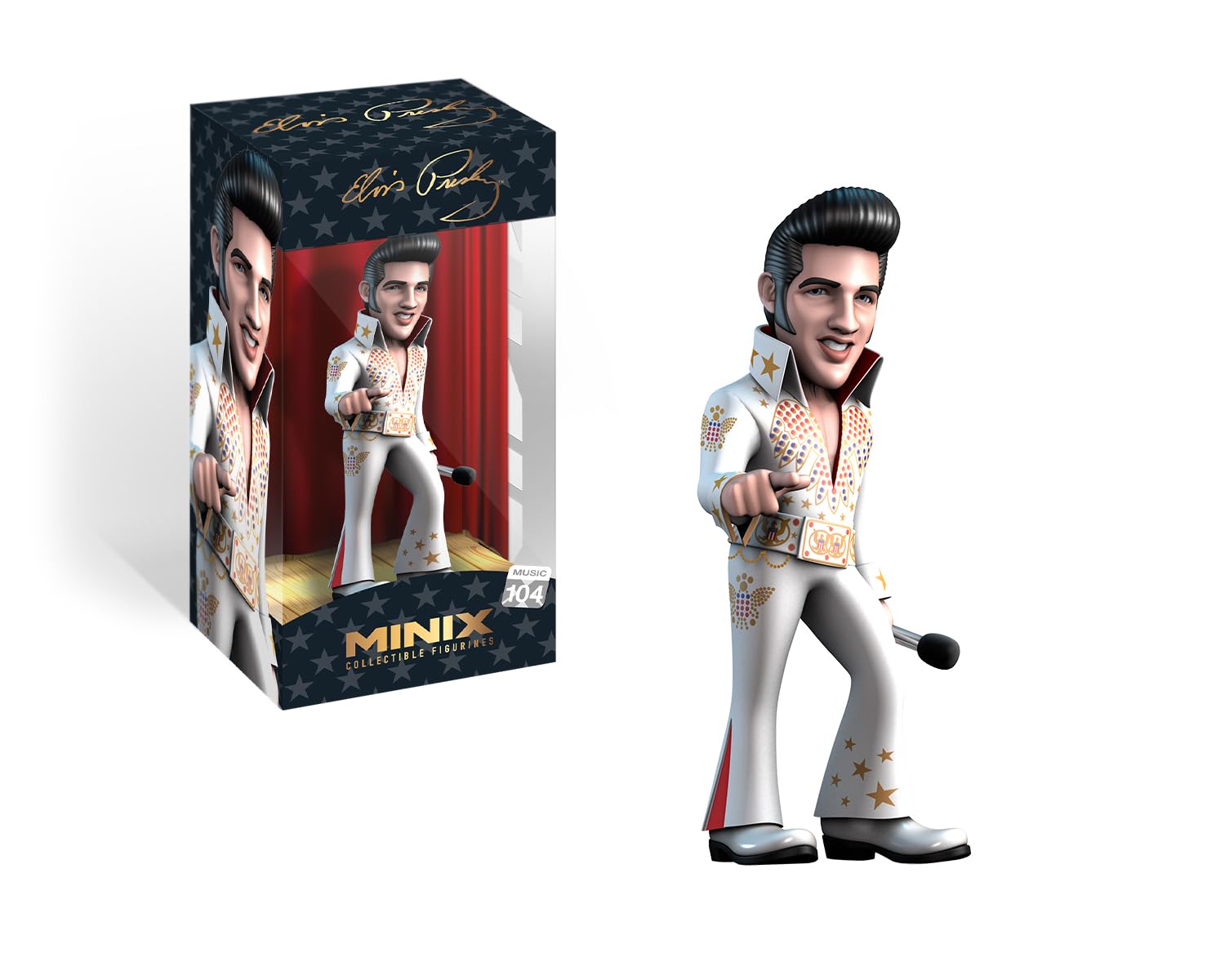 Bandai Minix Elvis Presley with White suit Model | Collectable Elvis Presley Figure | Bandai Minix Elvis Toys Range | Collect Your Favourite Elvis Figures | Elvis Presley Merchandise