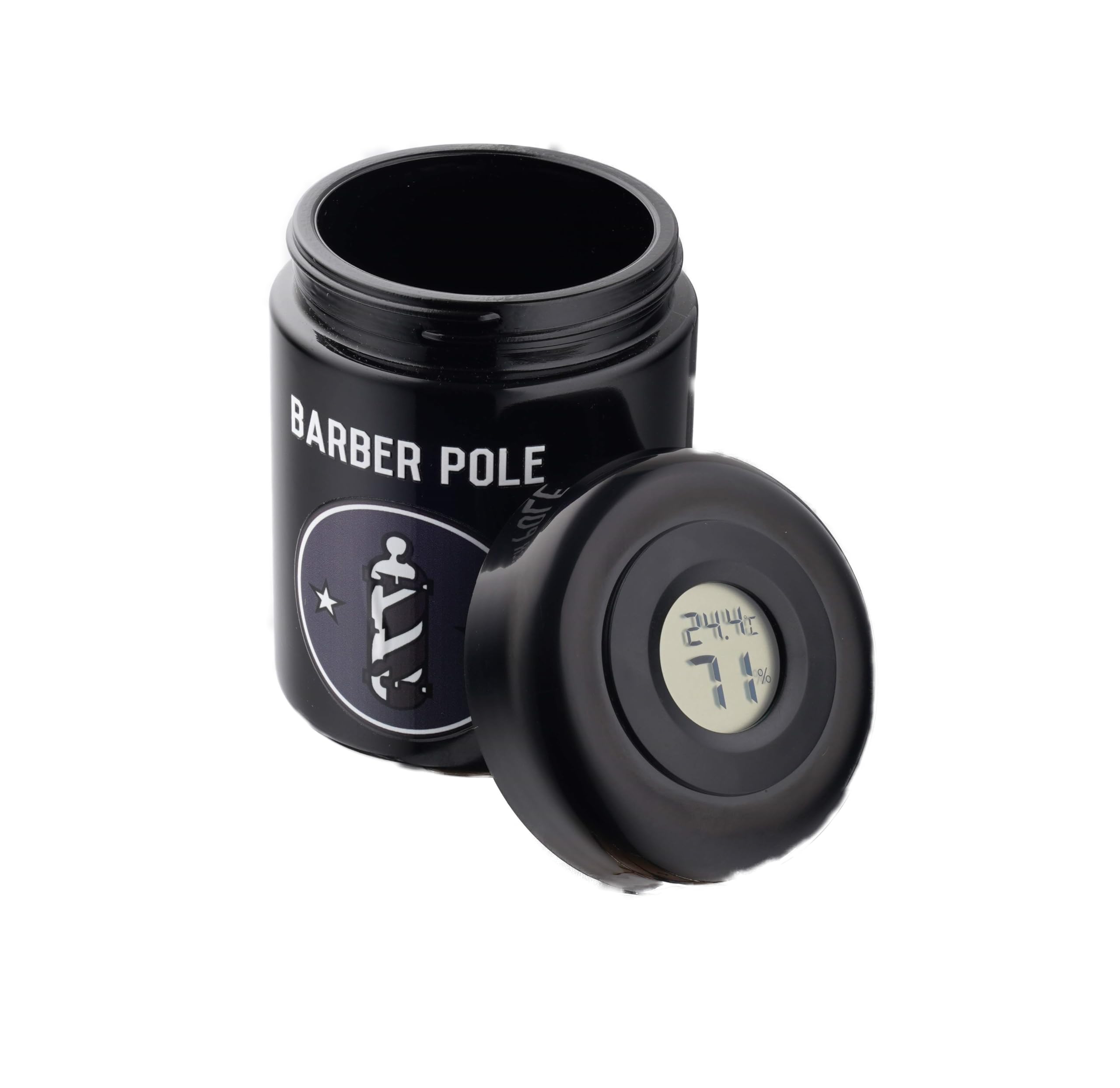 Airtight Smell proof Herb Protection 250ml Uv Light Protected jar with hygrometer that measures the humidity levels