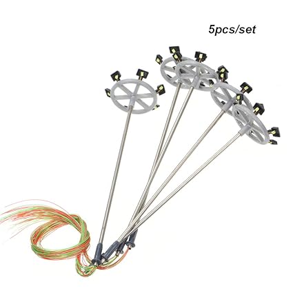 KKmoon 5pcs Model Street Lights Layout Lamppost Railway Train Garden Playground Scenery Led Lamp Lighting 1:100 Scale 115mm