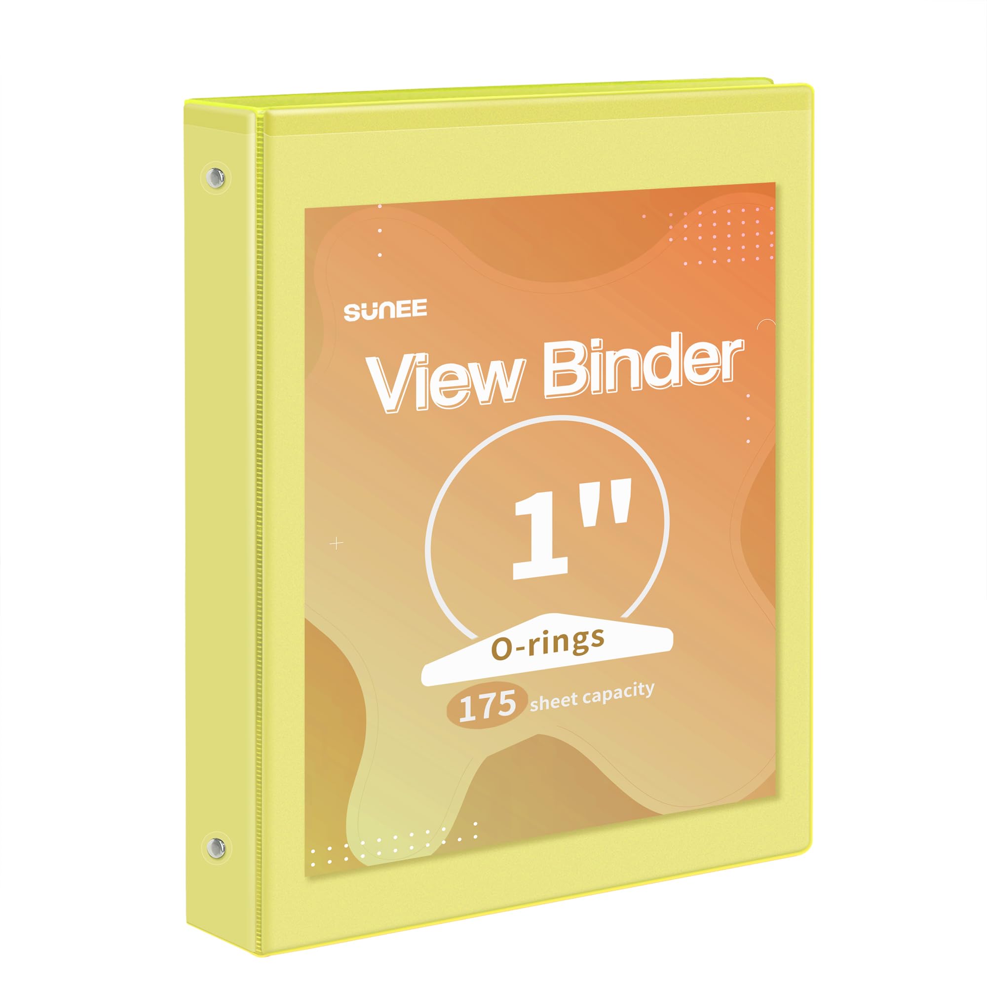 Photo 1 of SUNEE 3 Ring Binder 1 Inch 1 Pack, Clear View Binder Three Ring PVC-Free (Fit 8.5x11 Inches) for School or Office Supplies, Yellow