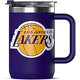 Hydrapeak x NBA Officially Licensed Los Angeles Lakers 18oz Insulated Coffee Mug with Flip Lid and Handle for Travel, Cold/Hot, Stainless Steel Coffee Cup Insulated, BPA-Free Double Walled, Tea Mug