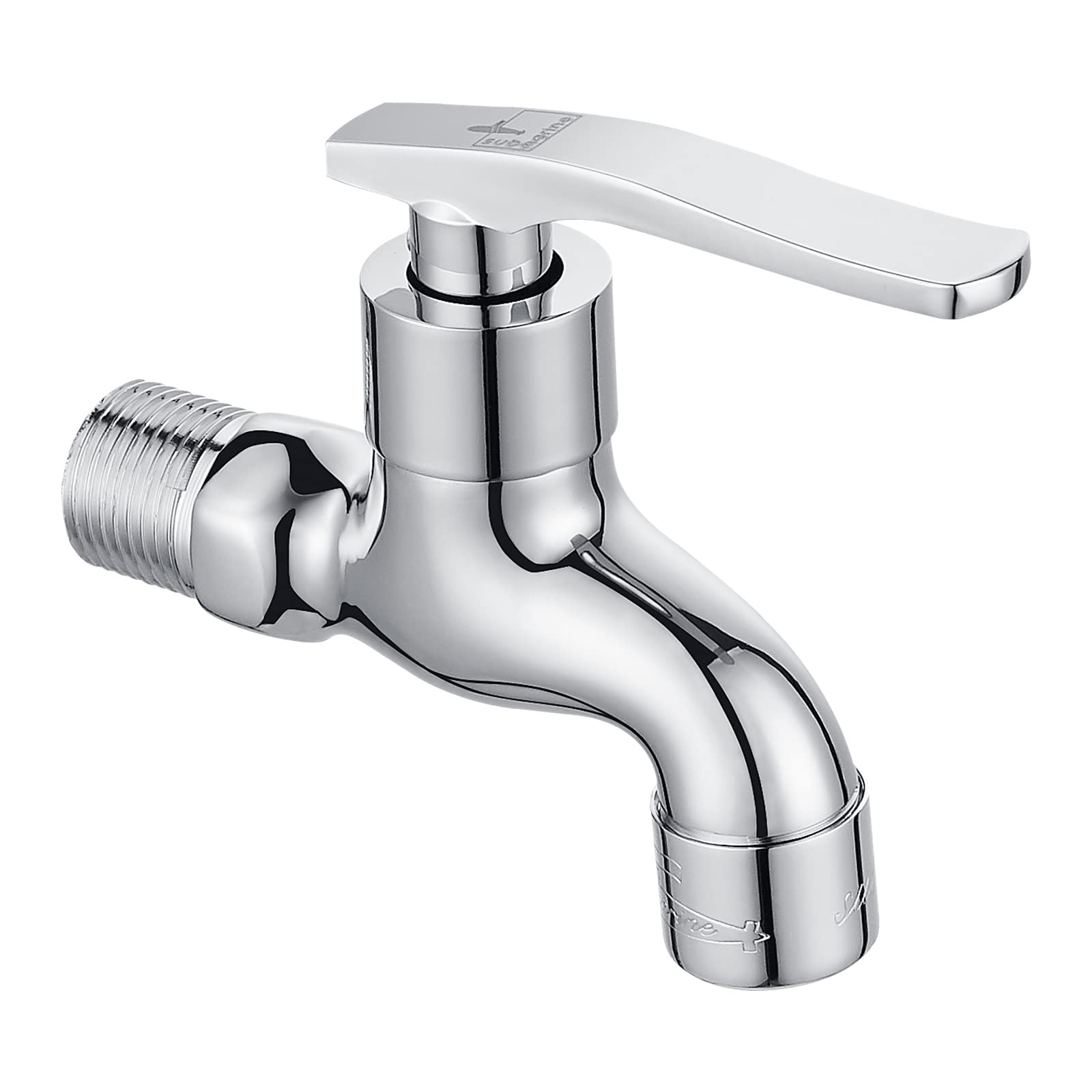 SUBMARINE Silver Brass Outdoor Taps, G1/2 Inch Interface Wall-Mounted Faucet, Used for Bathroom Mop Sink, Kitchen Sink, Balcony and Garden (Chrome Plated)