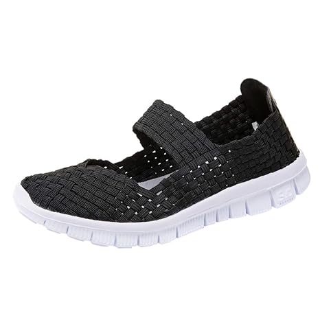 LILIHOT Frauen gewebt atmungsaktiv Gummiband EIN Pedal Turnschuhe Freizeitschuhe Laufschuhe der Frauen Student Jogging-Schuhe