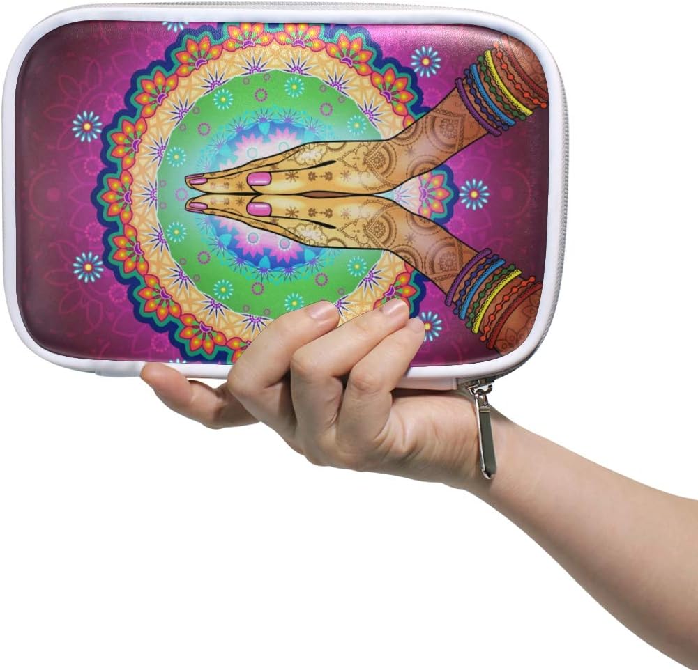 ISAOA Large Capacity Multifunction Pencil Case for School,Namaste Mandala Sturdy Stationery Pencil Pouch Cosmetic Bag Case for Pen Makeup Brush Notebook