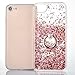 iPhone 6S Plus Case,iPhone 6 Plus Case,LEECO 3D Diamonds Liquid Glitter Hard Back TPU Frame with 360 Degree Rotating Ring Grip Kickstand Holder for iPhone 6 / 6S Plus 5.5 inch [Ring Diamonds] Pink