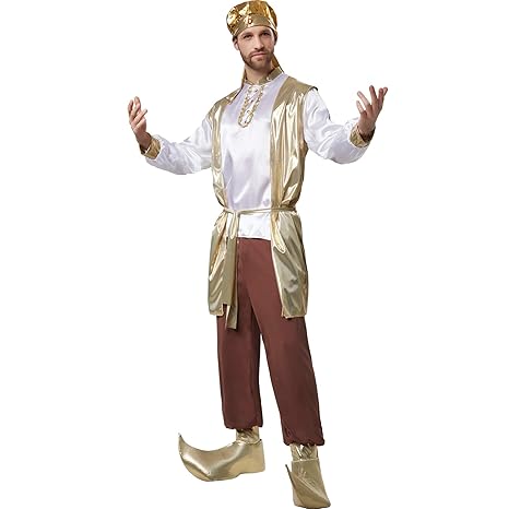 dressforfun 900527 - Herrenkostüm prächtiger Sultan, Orientalisches Gewand mit vielen goldenen Elementen