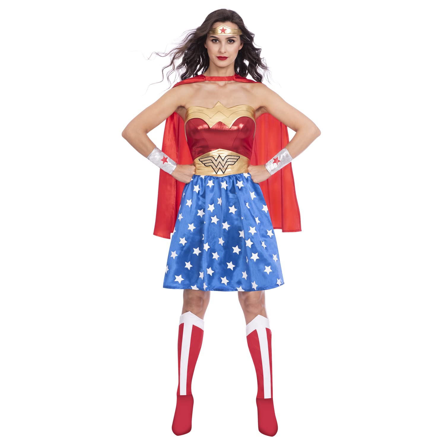 amscan 9906147 Ladies Warner Bros Wonder Woman Fancy Dress Superhero Costume (UK Dress 14-16)