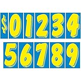 EZ Line Vinyl Decals for Cars Blue and Yellow Large Number Stickers 13 Dozen Windshield Numbers Pro Pack Dealer Supplies EZ167