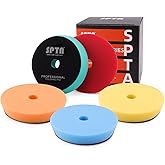 Buffing Polishing Pads, 5'' Orbital Buffer Pads Hook and Loop Buffing Pads, Foam Polish Pad 5 Grits From Coarse to Fine for 5 Inch DA Rotary polisher and Air Polisher Compounding, Polishing and Waxing