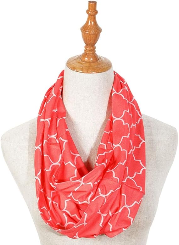 Amazon.com: SU- Knitting Scarf Wrap Circular Scarves with Zipper Pocket, for Women/Girls/Ladies 