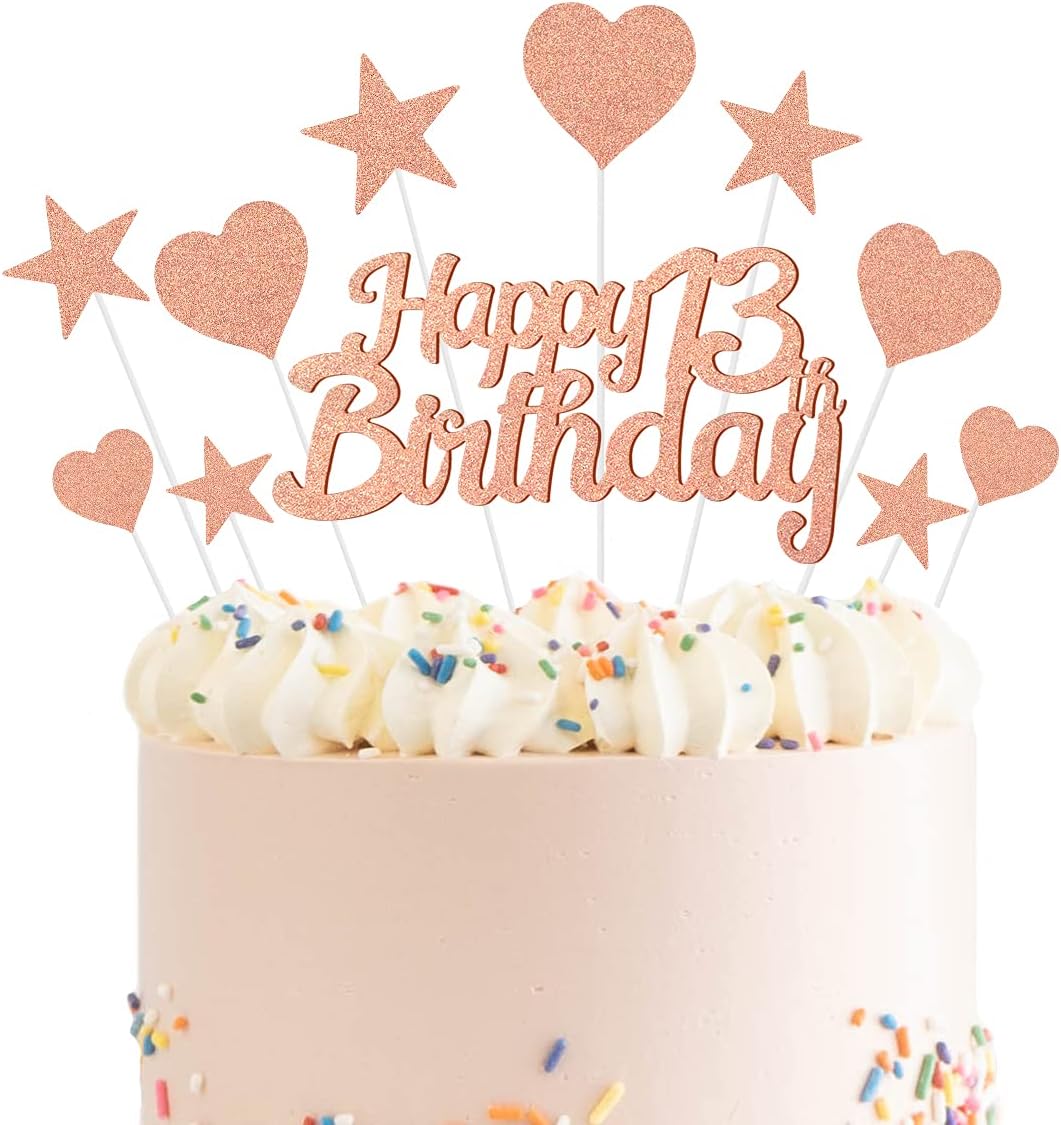 13 Ans Decoration Joyeux Anniversaire Gateau Fille Femme Enfant Pour Gateau Anniversaire Rosegold Humairc 13 Deco Gateau Anniversaire Rose Gold 11pcs Cuisine Et Maison Loisirs Creatifs Loclic Com