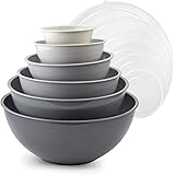 Cook with Color Plastic Mixing Bowls with Lids - 12 Piece Nesting Bowls Set includes 6 Prep Bowls and 6 Lids, Microwave Safe 