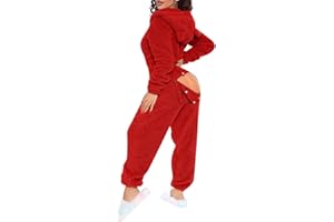 JWSVBF Christmas Pajamas Adult Women One Piece Onesie Women Sexy Onesie for Women Pjs Rompers Valentine's Day
