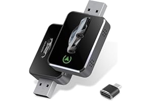 Wireless CarPlay Adapter for iPhone & Android Auto(2026 Upgraded) - Plug & Play USB-C Adapter Converts Wired to Wireless CarP