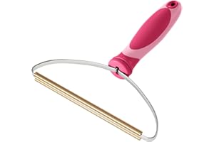 ELEMSY Pet Hair Remover, Dog Cat Hair Remover, Lint Cleaner Pro, Fur Removal Tool, Portable Carpet Scraper, Fuzz Rollers Hairball Shaver Brush for Carpets, Car Mat, Couch, Pet Bed, Furniture & Rug - Pink